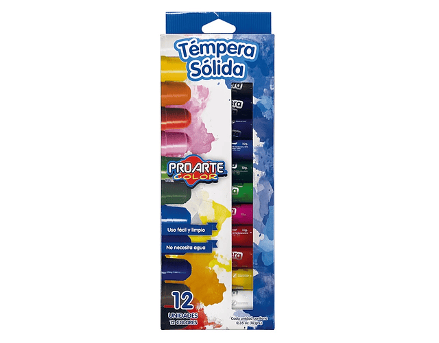 Tempera Sólida 12 Colores Proarte