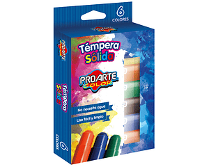 Tempera Sólida 6 Colores Proarte