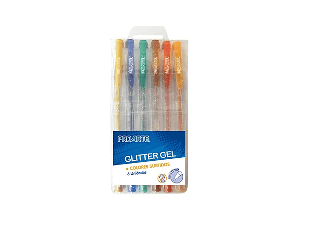 Blister Lapices Glitter 6 Unids Proarte