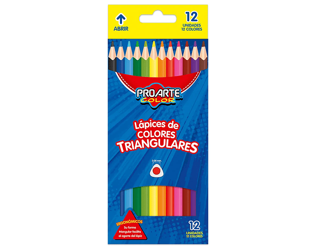 Lapices de 12 Colores Triangulares Proarte