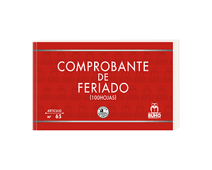 Comprobante de Feriado 100 Hjs Buho