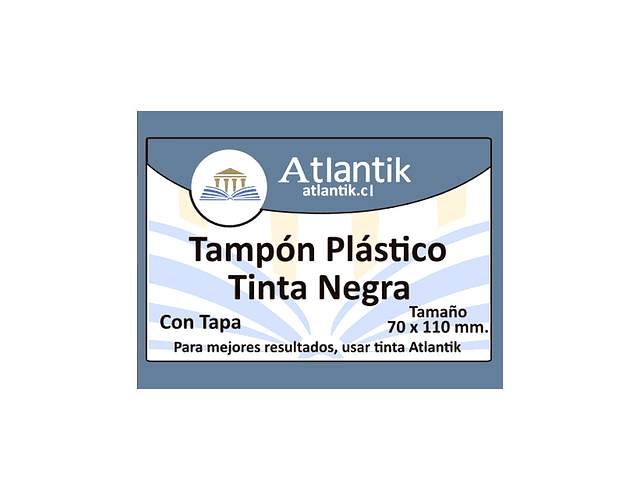 Tampón plástico tinta negra 70X110mm 