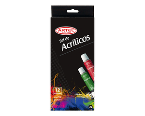 Set Acrílicos Artel 12 Colores De 12Ml