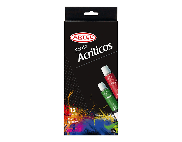 Set Acrílicos Artel 12 Colores De 12Ml