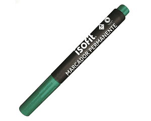 Marcador permanente punta biselada verde