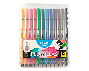 Plumillas Fineliner 12 Colores Pointer