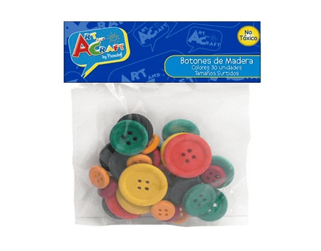 Set30 Botones de Madera Art Craft
