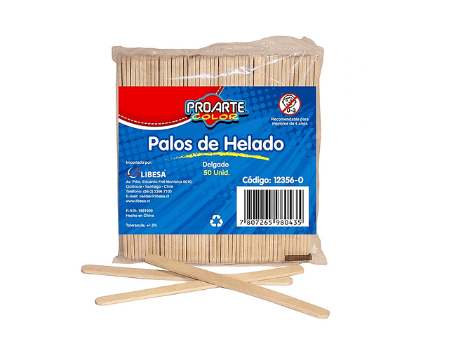 Palos de helado distintos tamaños