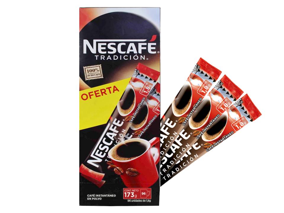 Cafe Nescafe Stick Sachet Caja 96 Unidades 1.8 Grs C/u Café
