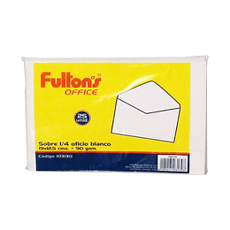 SOBRE 1/4 OFICIO BLANCO 90GR 25 UN FULTONS