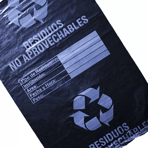 Bolsas de basura negras rotuladas residuos no aprovechableschables x Kilo 