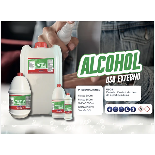 Alcohol antiséptico al 70% garrafa por 5 galones Bio  (Registro Invima)