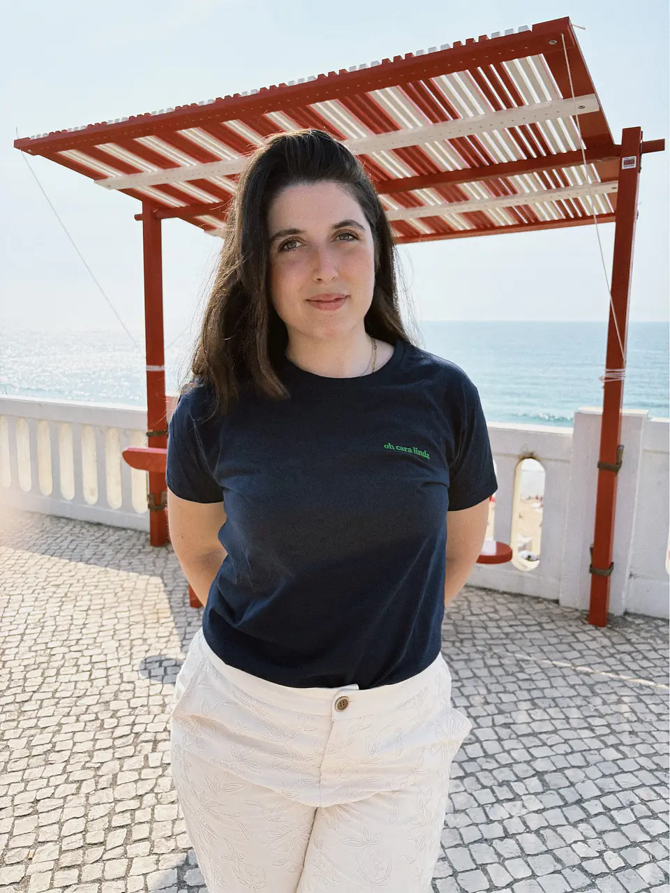 T-shirt Bordada Azul escuro 2
