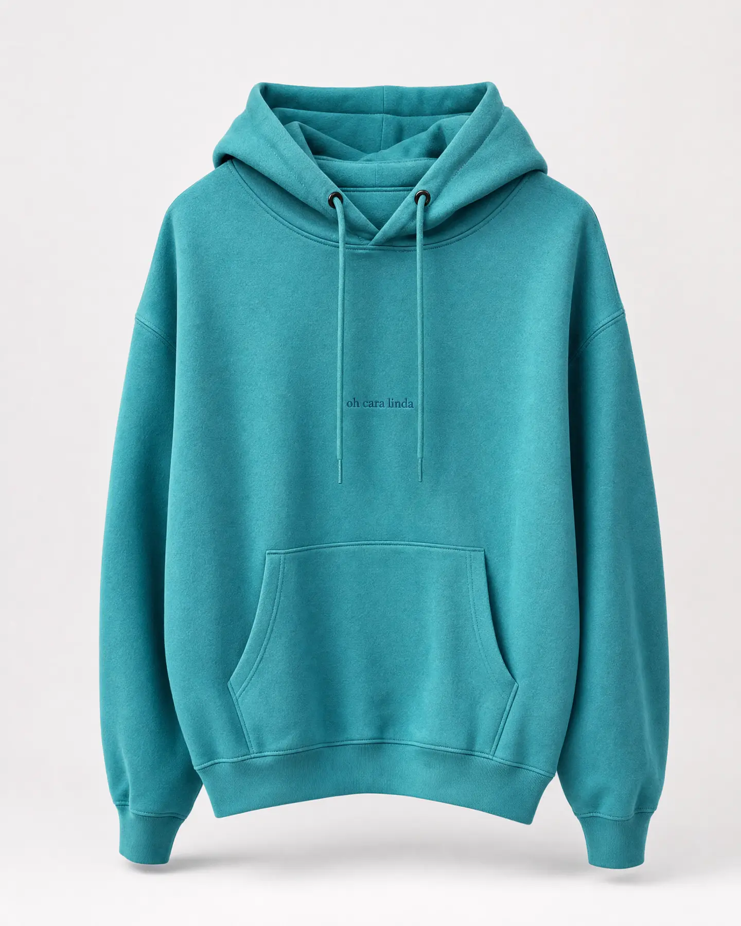 Sweatshirt com capuz Bordada Turquesa 1