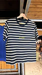 T-shirt Riscas Azul e Off White Regular - Thumbnail 2