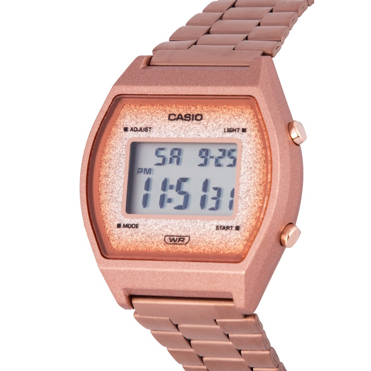 Reloj Casio Vintage Mujer Acero Rosé Gold Glitter B-640WCG-5 3