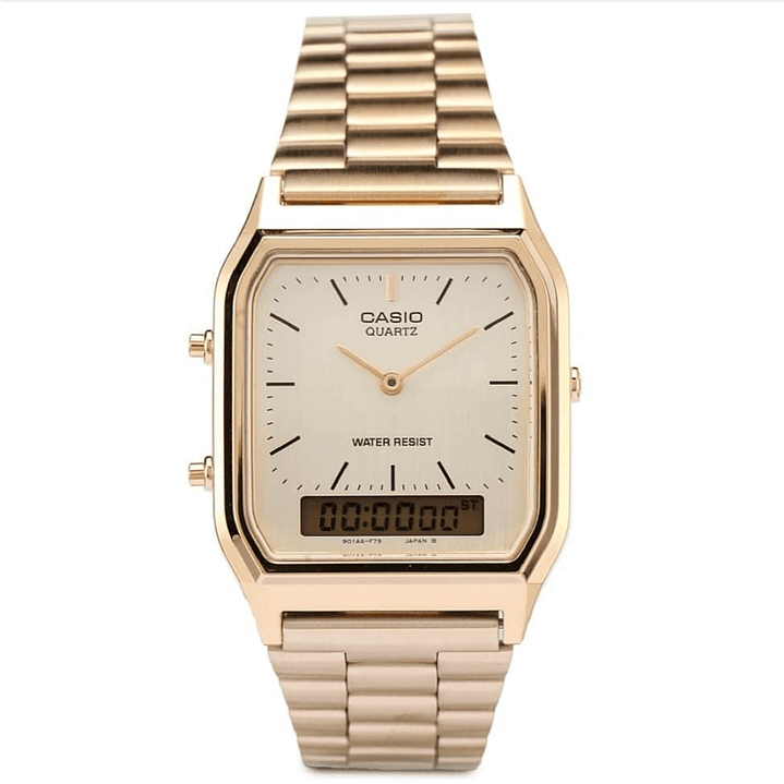 Reloj Casio Vintage Mujer Acero Dorado AQ-230GA-9D 2