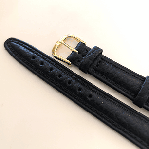 Correa Cuero Negro hebilla dorado 12mm