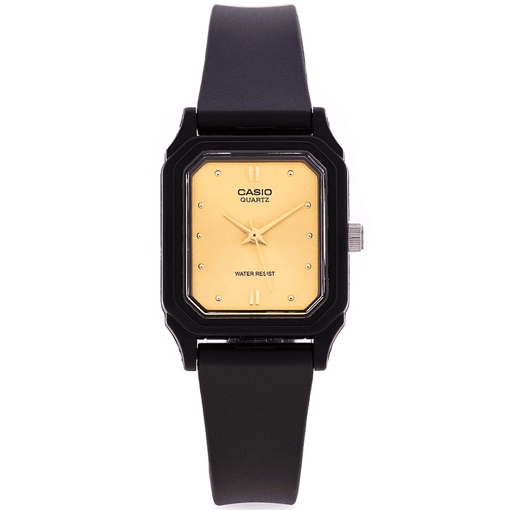 Casio Mini Mujer Resina Negro Dorado LQ-142E-9A 2