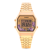 Reloj Casio Vintage Mujer Acero Dorado Rosas LA-680WGA-4C