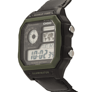 Reloj Casio Royale World Time Correa Tela AE-1200WHB-1B