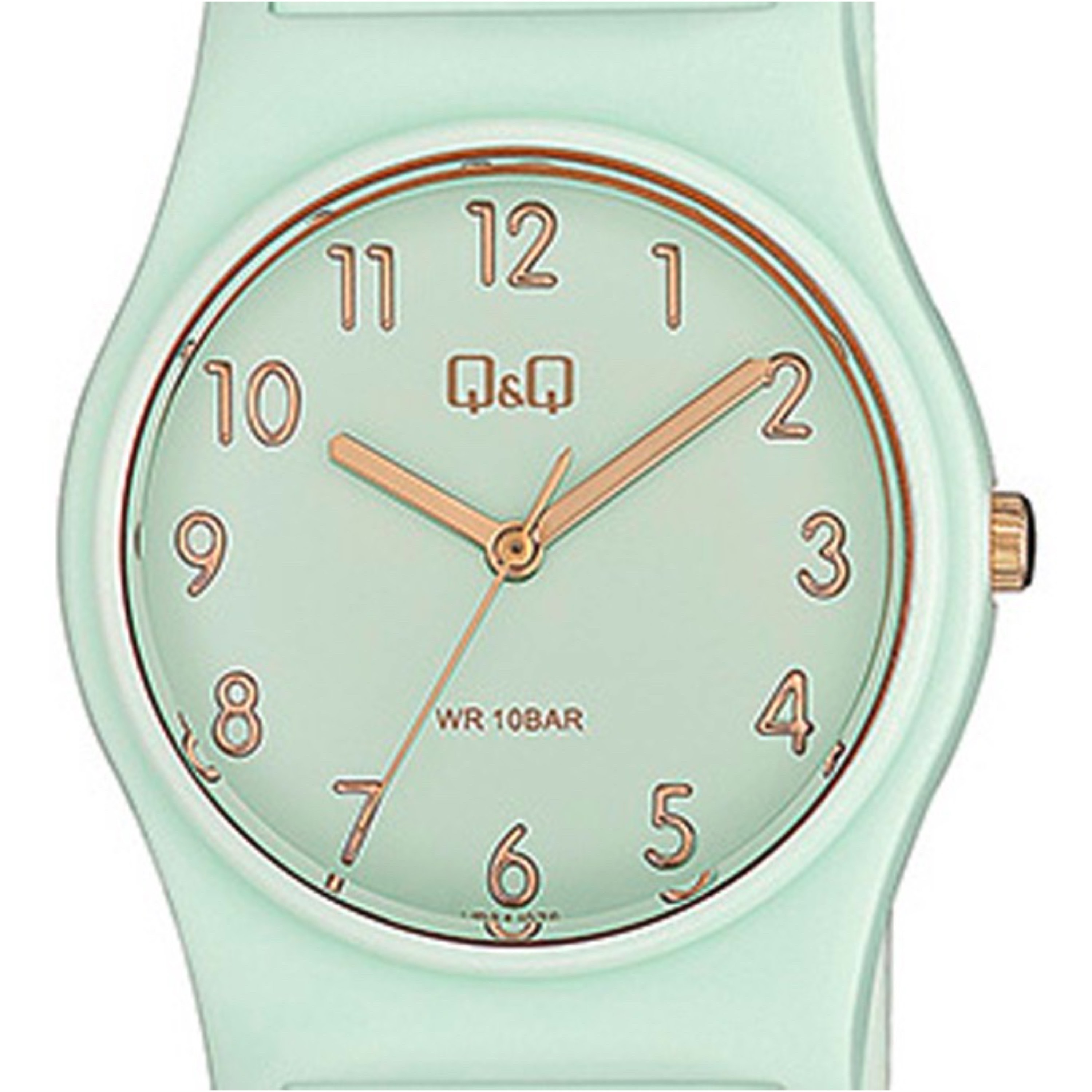 Reloj Q\u0026Q Clásico Mujer Resina Verde Agua VP34J076Y