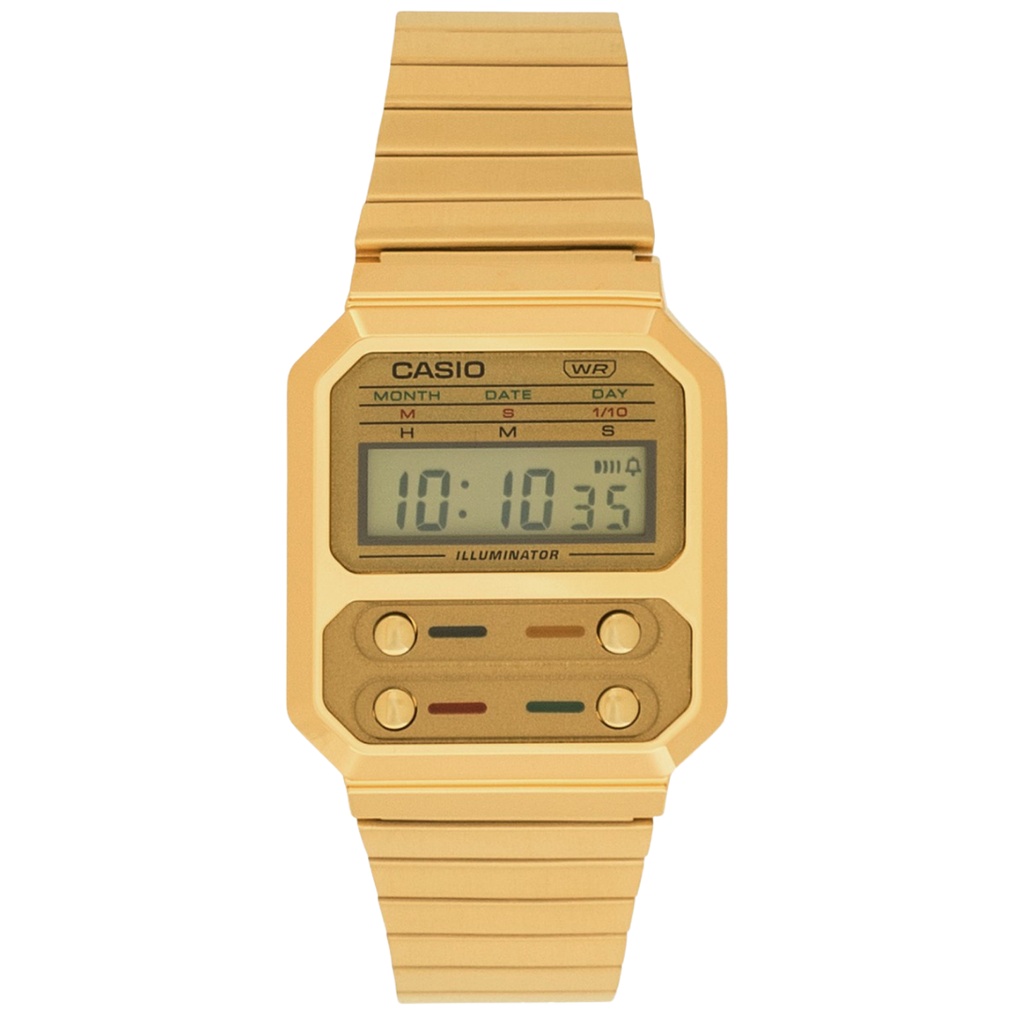 Casio Vintage Unisex Metal Dorado A100WEG-9A 2