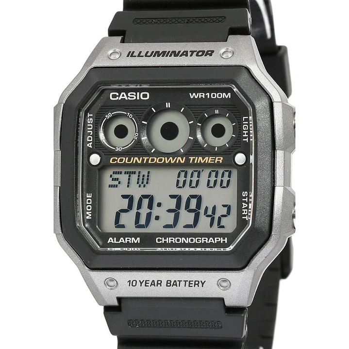 Reloj Casio Vintage Sport Countdown Timer AE-1300WH-8AV 4