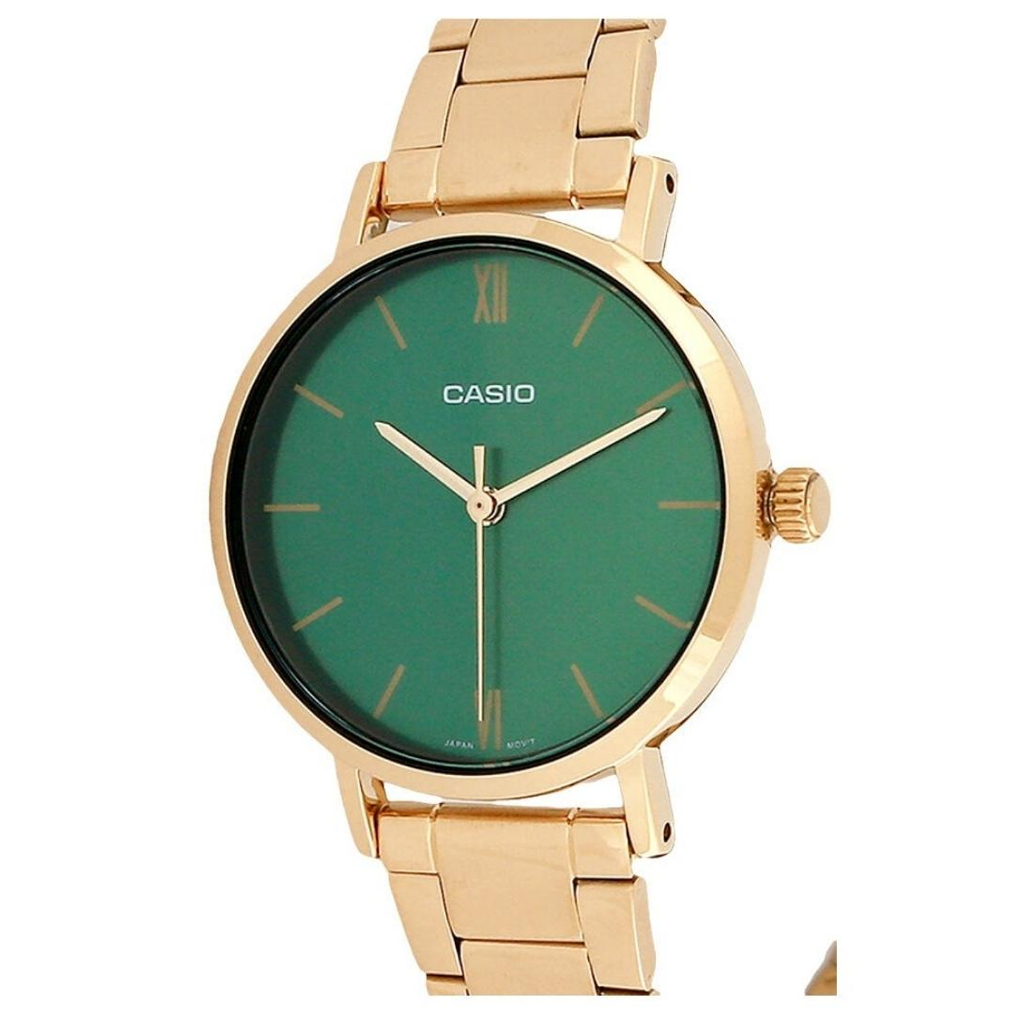 Reloj Casio Clásico Análogo Acero Dorado Verde LTP-VT02G-3A 3