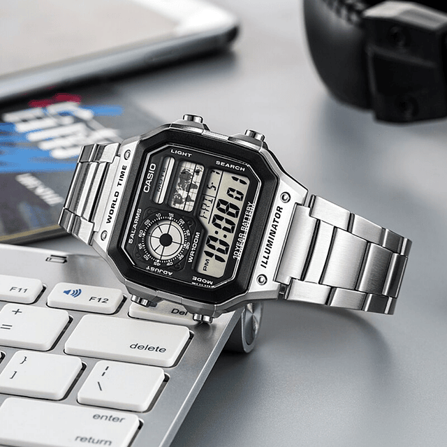 Reloj Casio Royale World Time Vintage AE-1200WHD-1AV