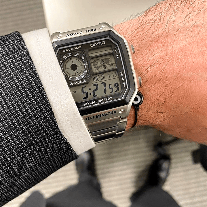 Reloj Casio Royale World Time Vintage AE-1200WHD-1AV 2