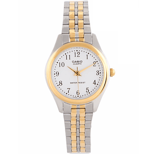 Casio Mini Mujer Metálico Plateado Dorado LTP-1129G-7B