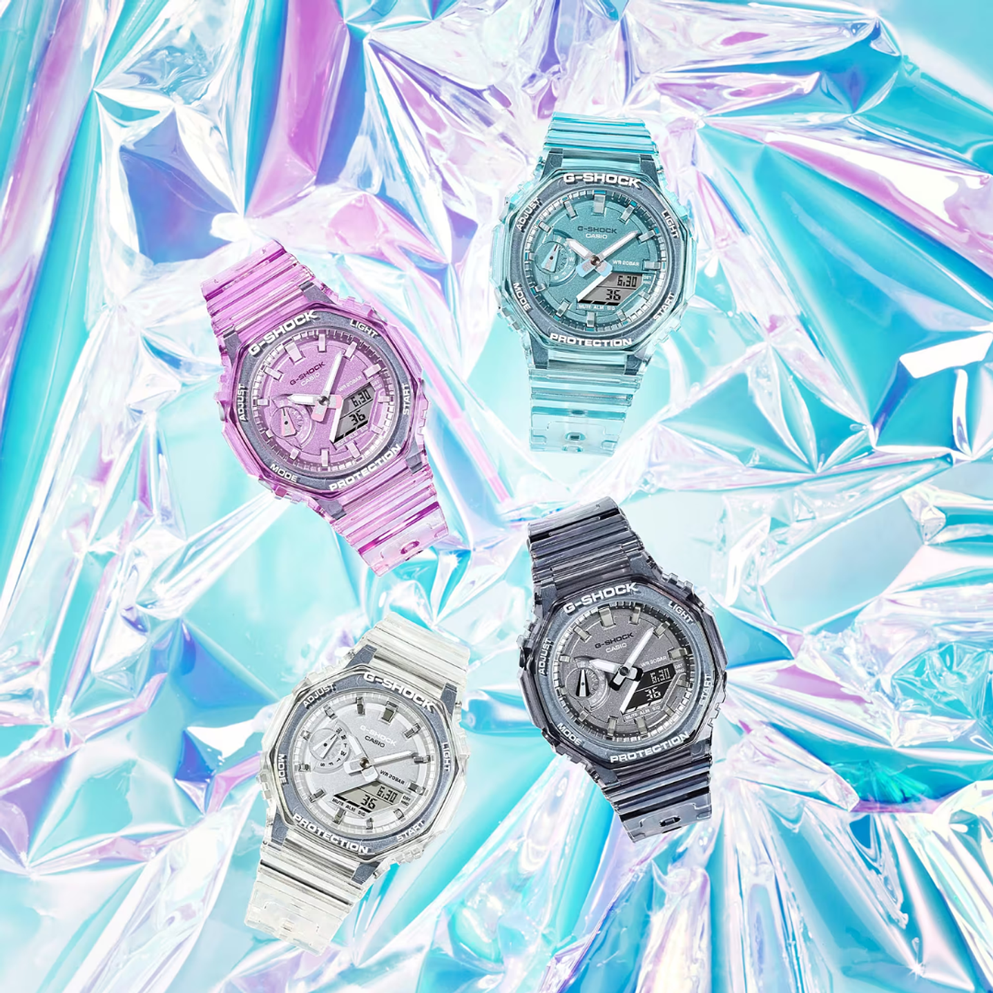 G-SHOCK Mujer traslúcido GMA-S2100SK-4A, incluye caja original metálica 6