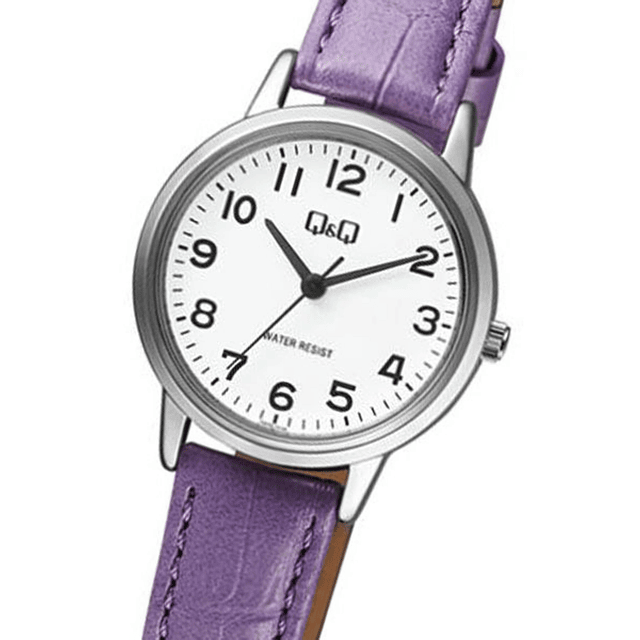 Reloj Q&Q Clásico Mujer Cuero Lila Q925J334Y