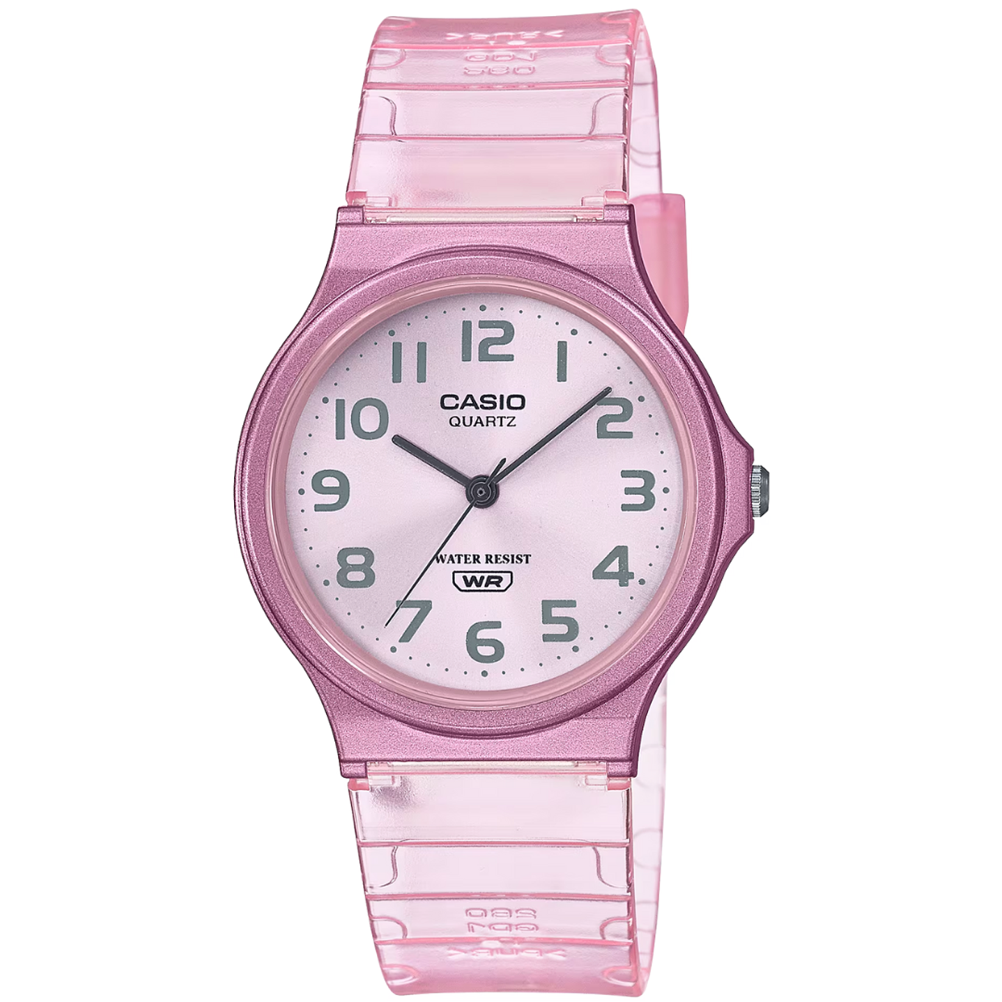 Reloj Casio Análogo Ligero Rosado Traslúcido MQ-24S-4B 1