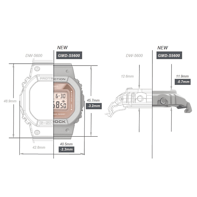 Reloj Casio G-Shock Mujer Resina Beige Rosé GMD-S5600-8DR