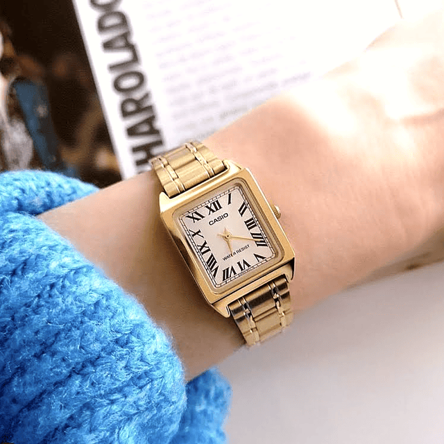 Reloj Casio Clásico Mujer Acero Dorado LTP-V007G-9B