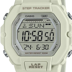 Reloj Casio Mujer Sport, Cuenta Pasos y Sumergible Blanco LWS-2200H-8A