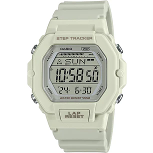 Reloj Casio Mujer Sport, Cuenta Pasos y Sumergible Blanco LWS-2200H-8A
