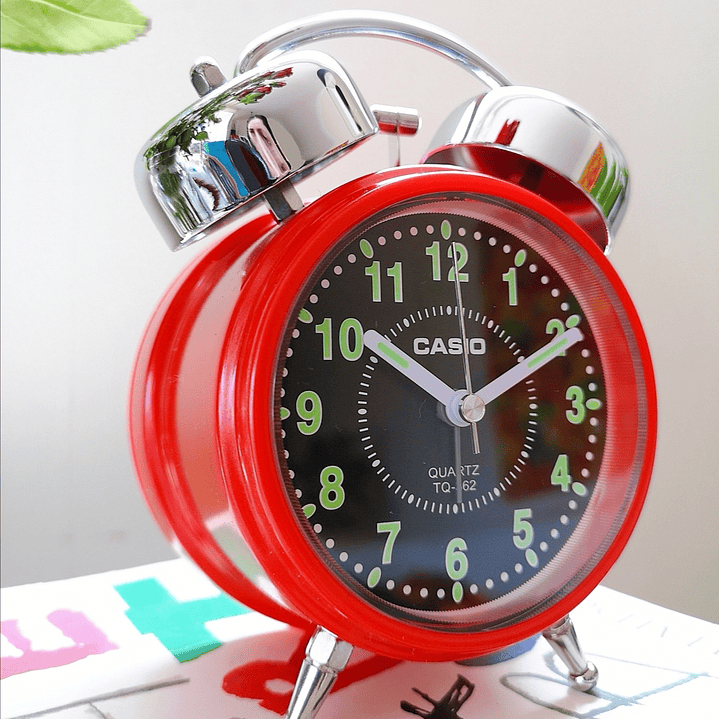 Reloj Casio Vintage Despertador Campanillas Rojo TQ-362-4A 2