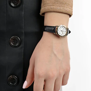 Casio Mini Mujer Dorado Cuero Negro LTP-V001GL-7B 