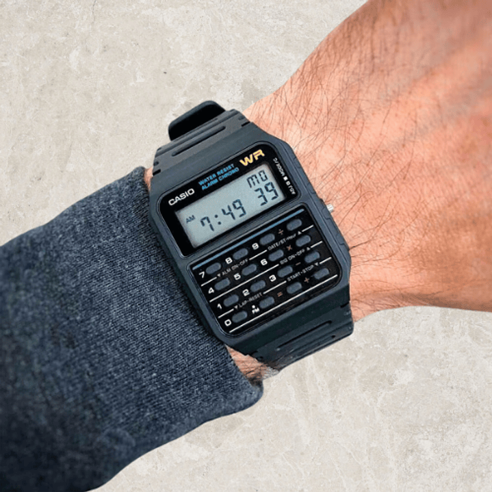 Reloj Casio Calculadora Hombre Resina Negro CA–53W-1 2