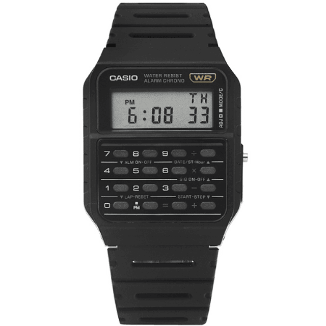 Reloj Casio Calculadora Hombre Resina Negro CA–53W-1