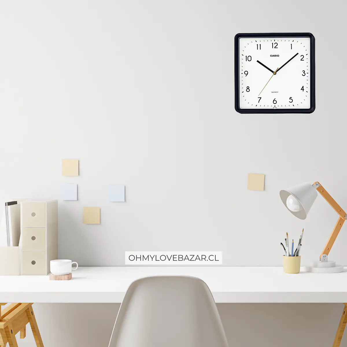 Reloj Casio de Pared Mural Análogo Negro IQ-152-1