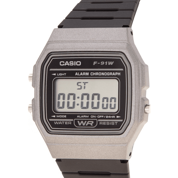 Reloj Casio Vintage Unisex Resina Gris F-91WM-1B 3