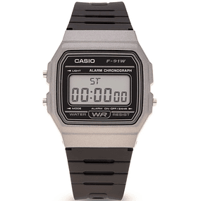 Reloj Casio Vintage Unisex Resina Gris F-91WM-1B