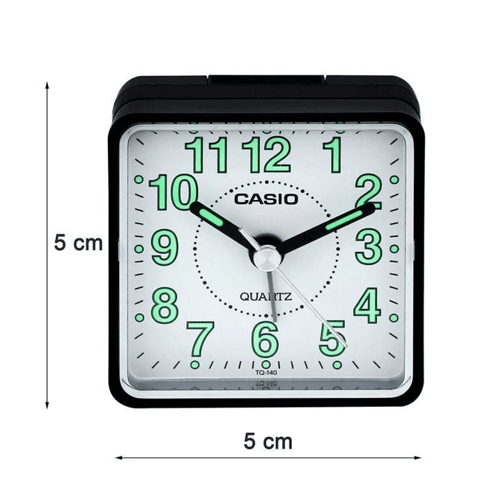 Reloj Despertador Vintage Análogo Negro TQ-140-1B 4