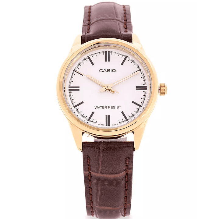 Reloj Casio Análogo Dorado Correa Cuero LTP-V005GL-7A 1