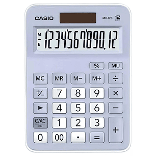 Casio Calculadora Mini Escritorio 12 Digitos Celeste MX-12B-LB