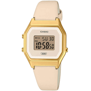 Reloj Casio Vintage Mujer Dorado Correa Cuero LA-680WEGL-4